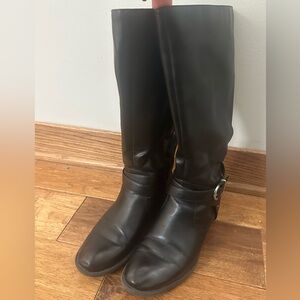 Black Knee-High Boots Wide Calf Sz 8